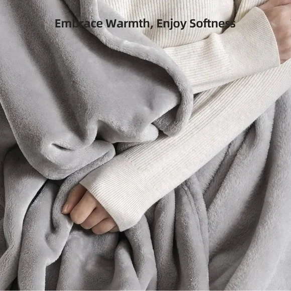 Plush Gray Blanket - Picture 5 of 8